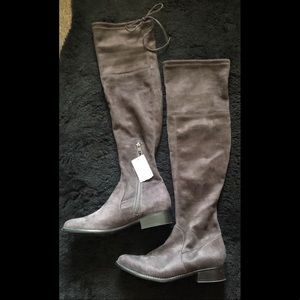 A New Day Gray Suede Thigh High/Over the Knee Boot